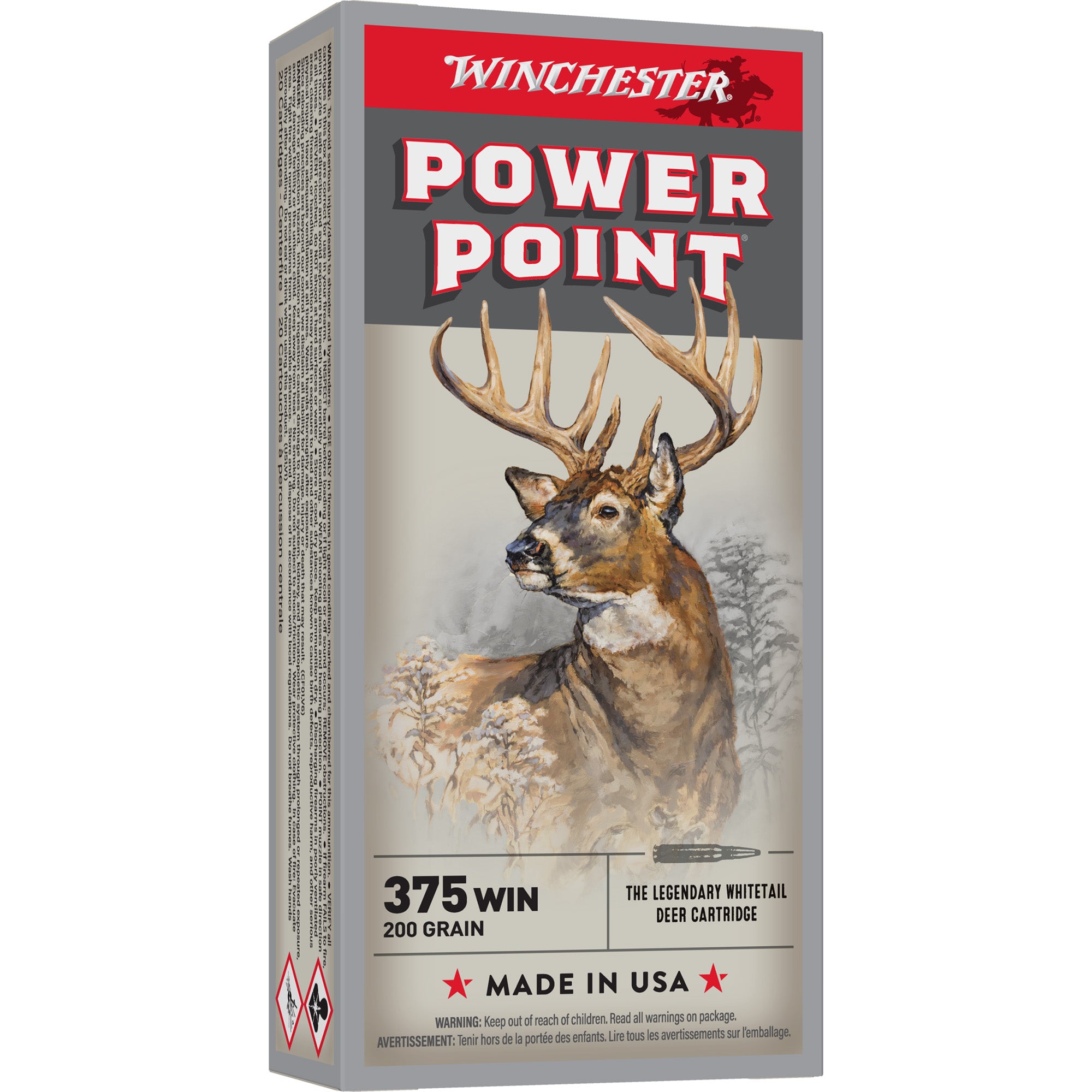 Winchester Ammunition Power Point .375 Winchester 200-Grain Rifle Ammo (20 Rounds per Box)