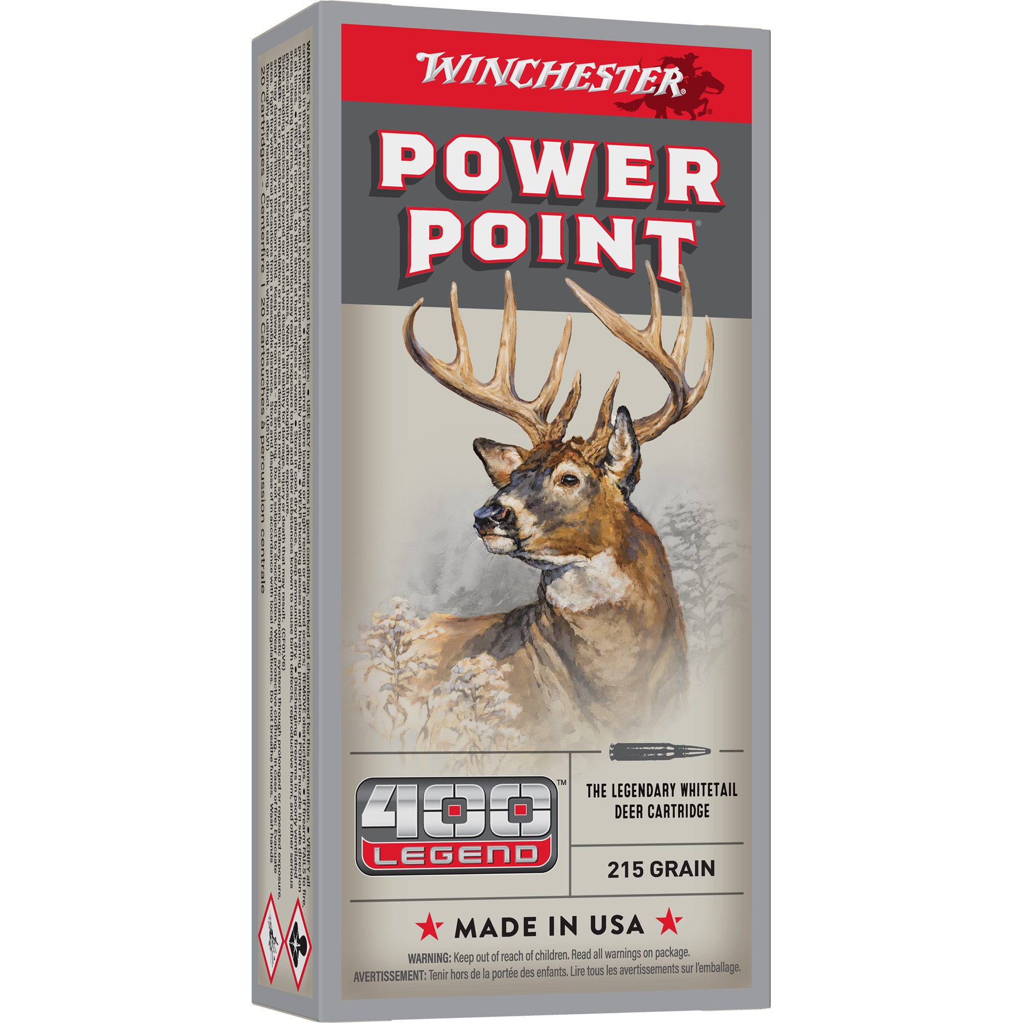 Winchester Ammunition Power-Point 400 Legend 215 Grain Ammunition – 20 Rounds per Box