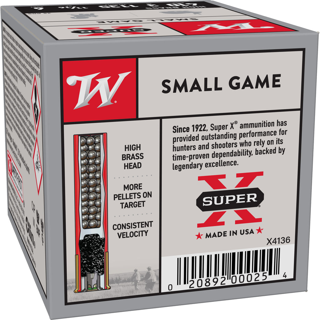 Winchester Ammunition Super-X Upland 410 Bore Shotgun Shells, 11/16 oz #6 Shot - 25 Rounds Per Box