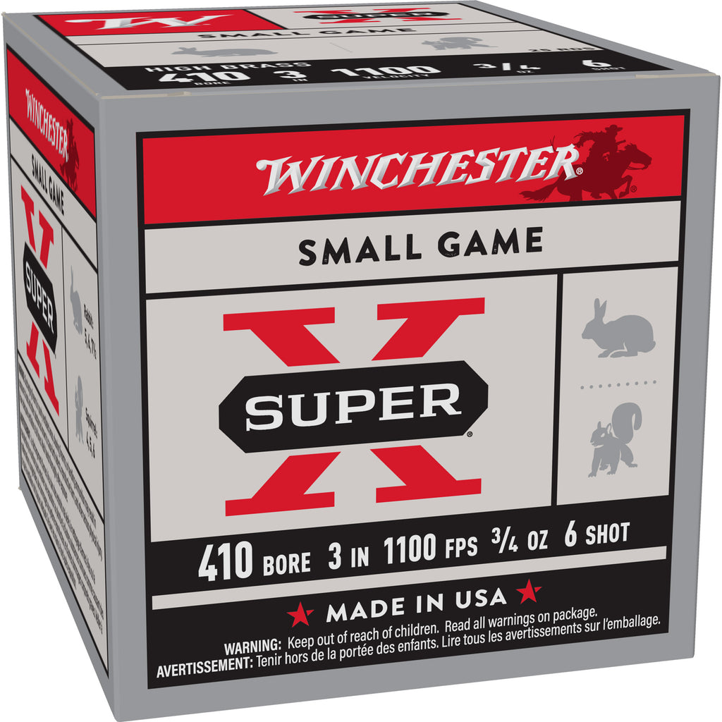 Winchester Ammunition Power Point Shotshell 410 Bore, 3/4 oz, #6 Shot - 25 Rounds per Box