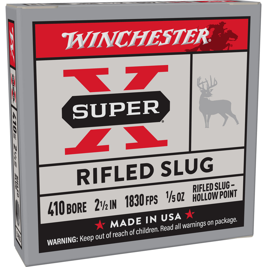 Winchester Ammunition Power Point Rifled Slug for 410 Bore - 1/5 oz, Box of 5