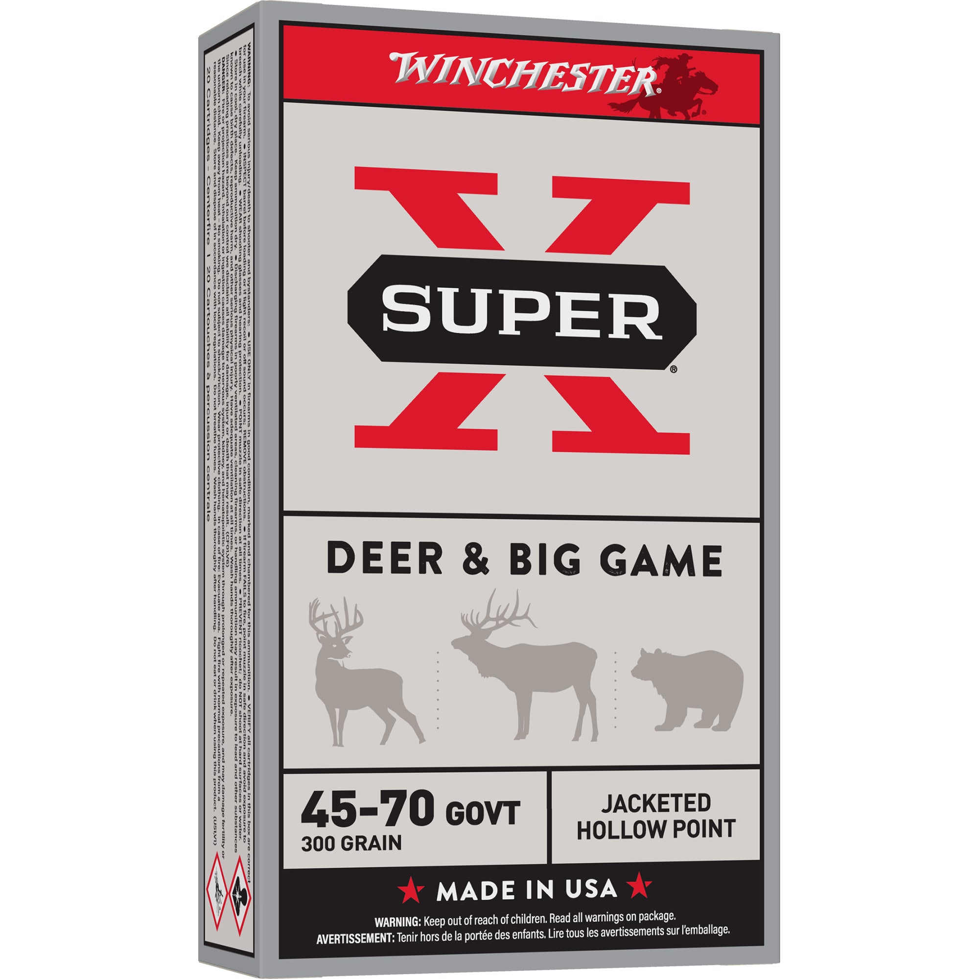 Winchester Ammunition Power Point .45-70 Government 300-Grain Hollow Point Ammunition, 20 Rounds per Box