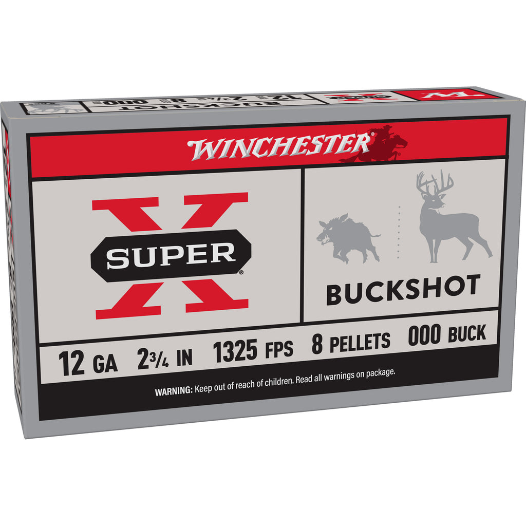Winchester Ammunition Power Point 12 Gauge 00 Buckshot - 5 Rounds Per Box, 250 Per Case