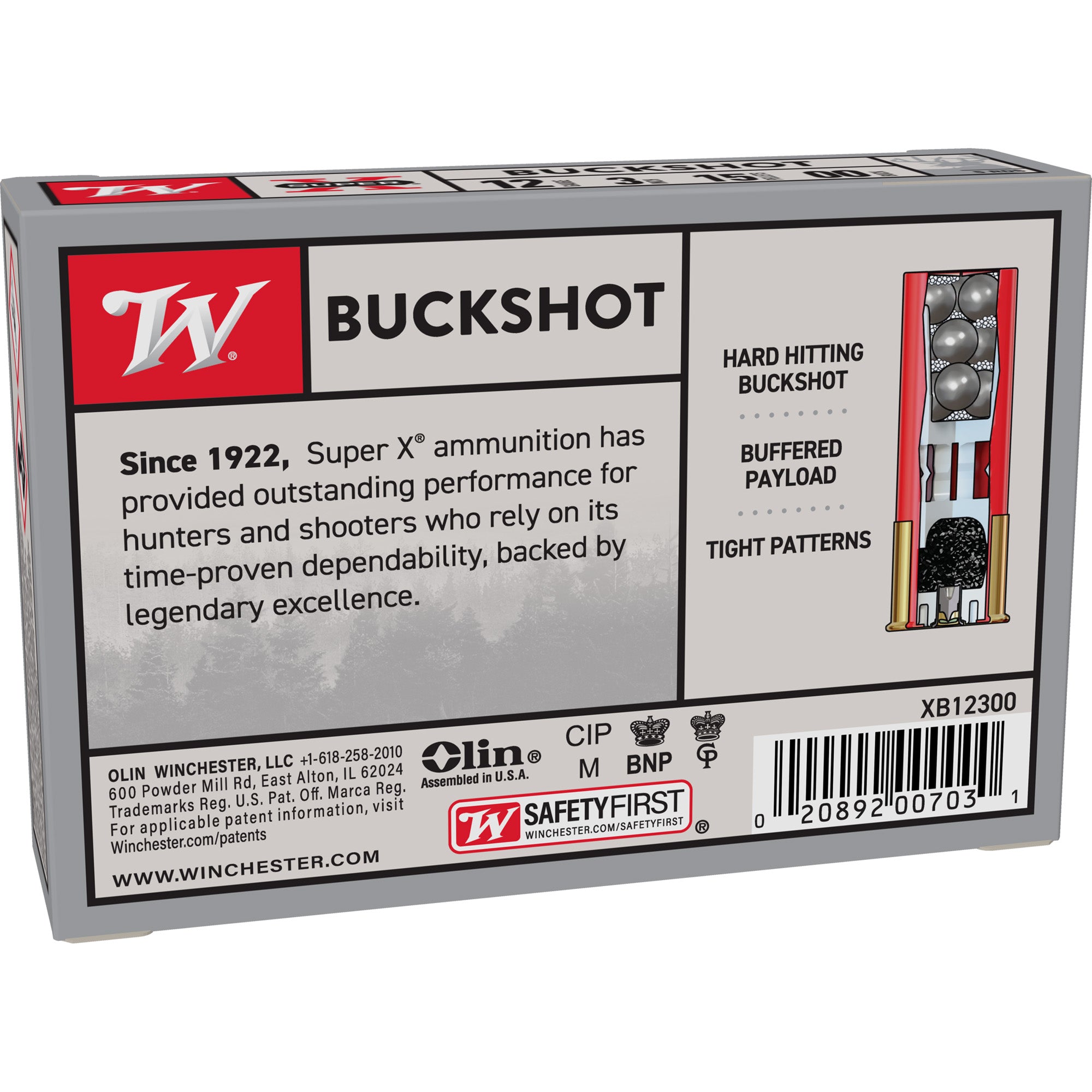 Winchester Ammunition Super-X Power Point 12 Gauge 00 Buckshot – 5 Rounds Per Box, 250 Per Case