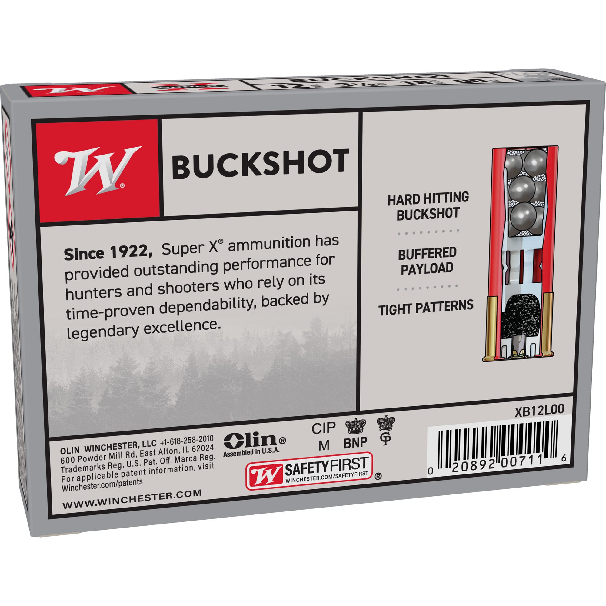 Winchester Ammunition Power Point 12 Gauge 3.5-inch 00 Buckshot Shotshells, 5 Rounds per Box