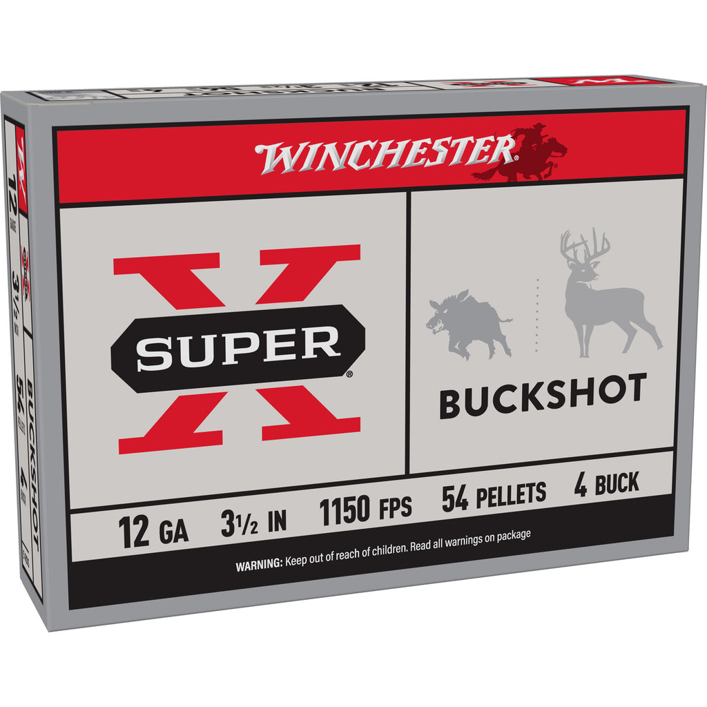 Winchester Ammunition Super-X Power Point 12 Gauge 3.5-Inch 4 Buckshot (Case of 250)