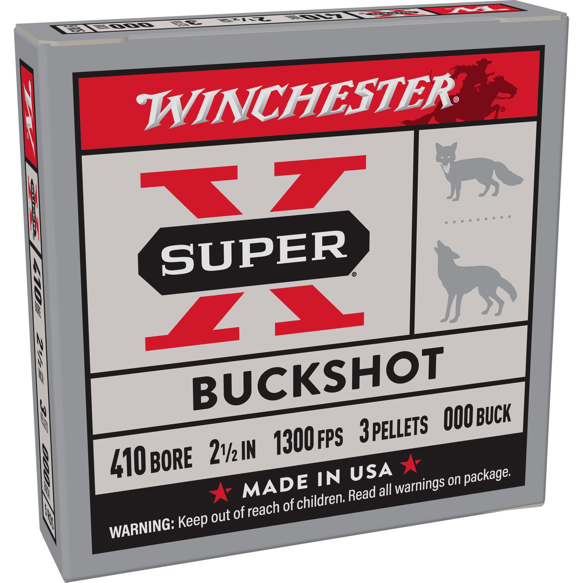 Winchester Ammunition Power Point Buckshot 410 Bore 2.5" 000 Buck – 5 Rounds per Box