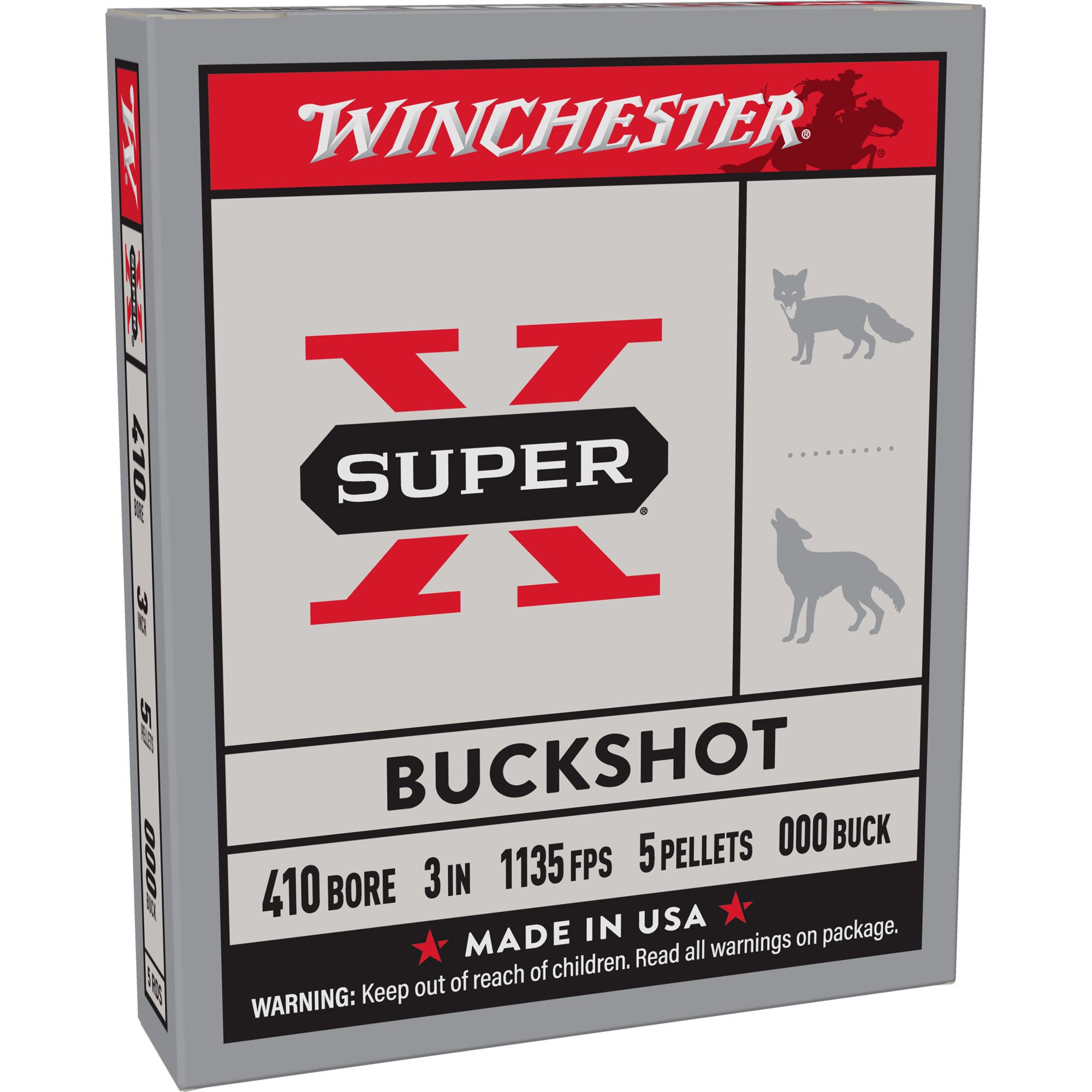 Winchester Ammunition Power Point .410 Bore 3 Buckshot, 000 Buck, 5 Rounds per Box