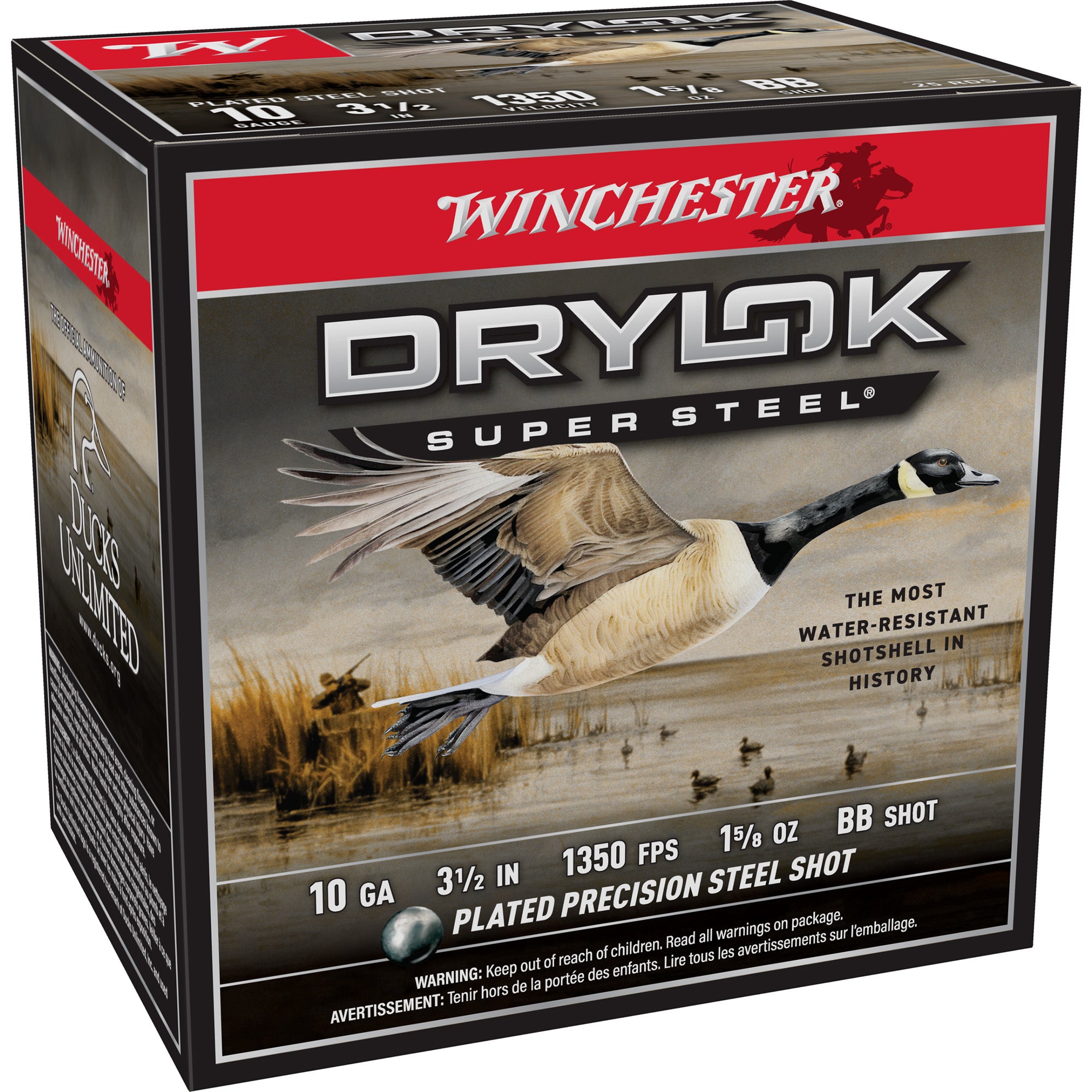 Winchester Ammunition Drylok Super Steel 10 Gauge 3.5 inch BB Steel Shot - 1 5/8 oz - Pack of 25