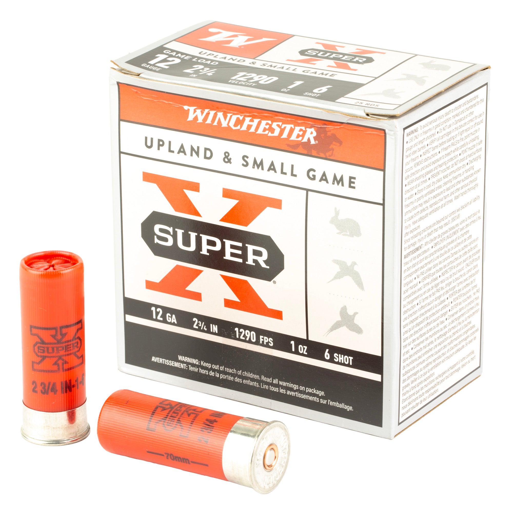 Winchester Ammunition Power Point 12 Gauge Shotshells – #6 Shot, 1 oz, Pack of 25
