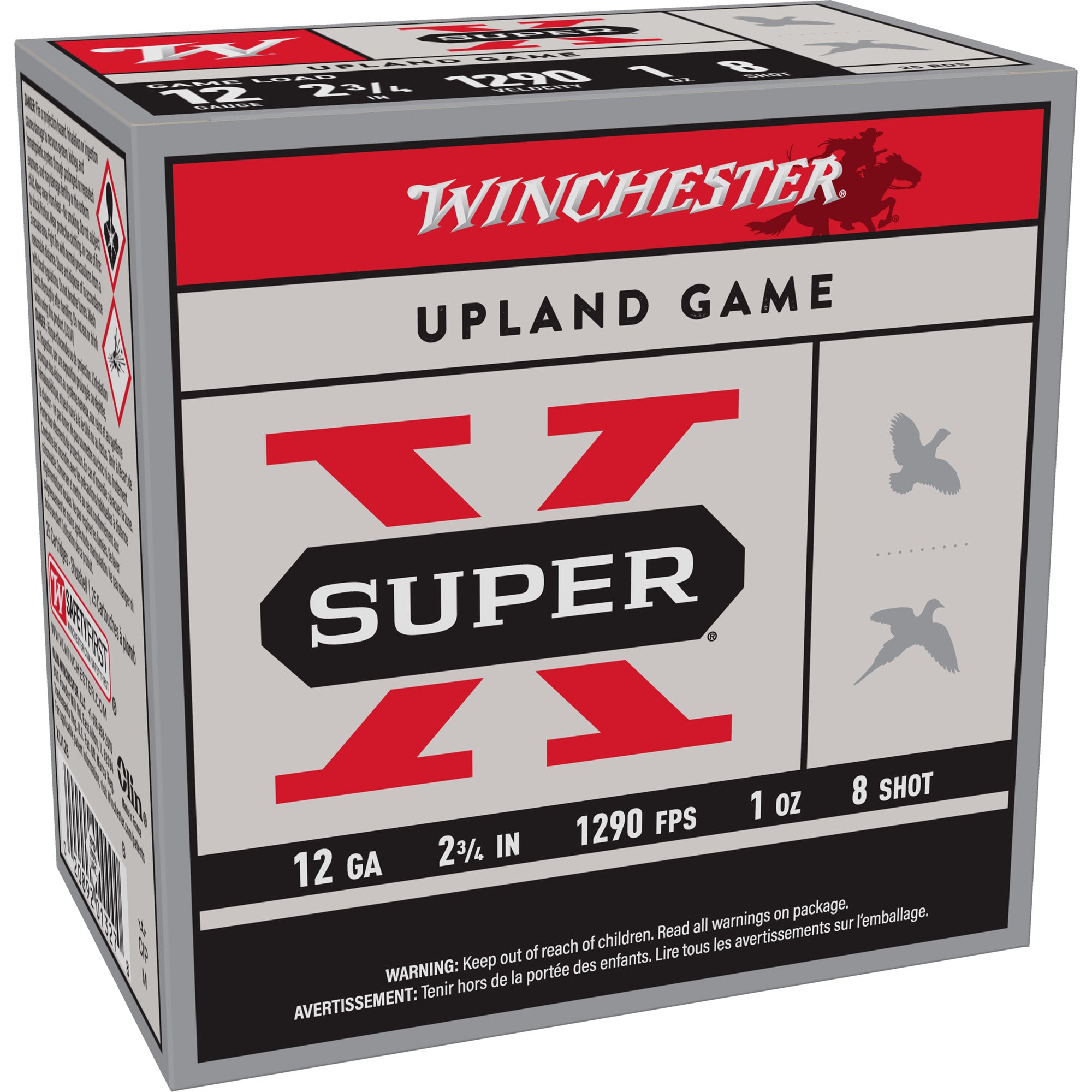 Winchester Ammunition Power Point 12 Gauge #8 Shotshells – 1 oz, 25 Rounds per Box