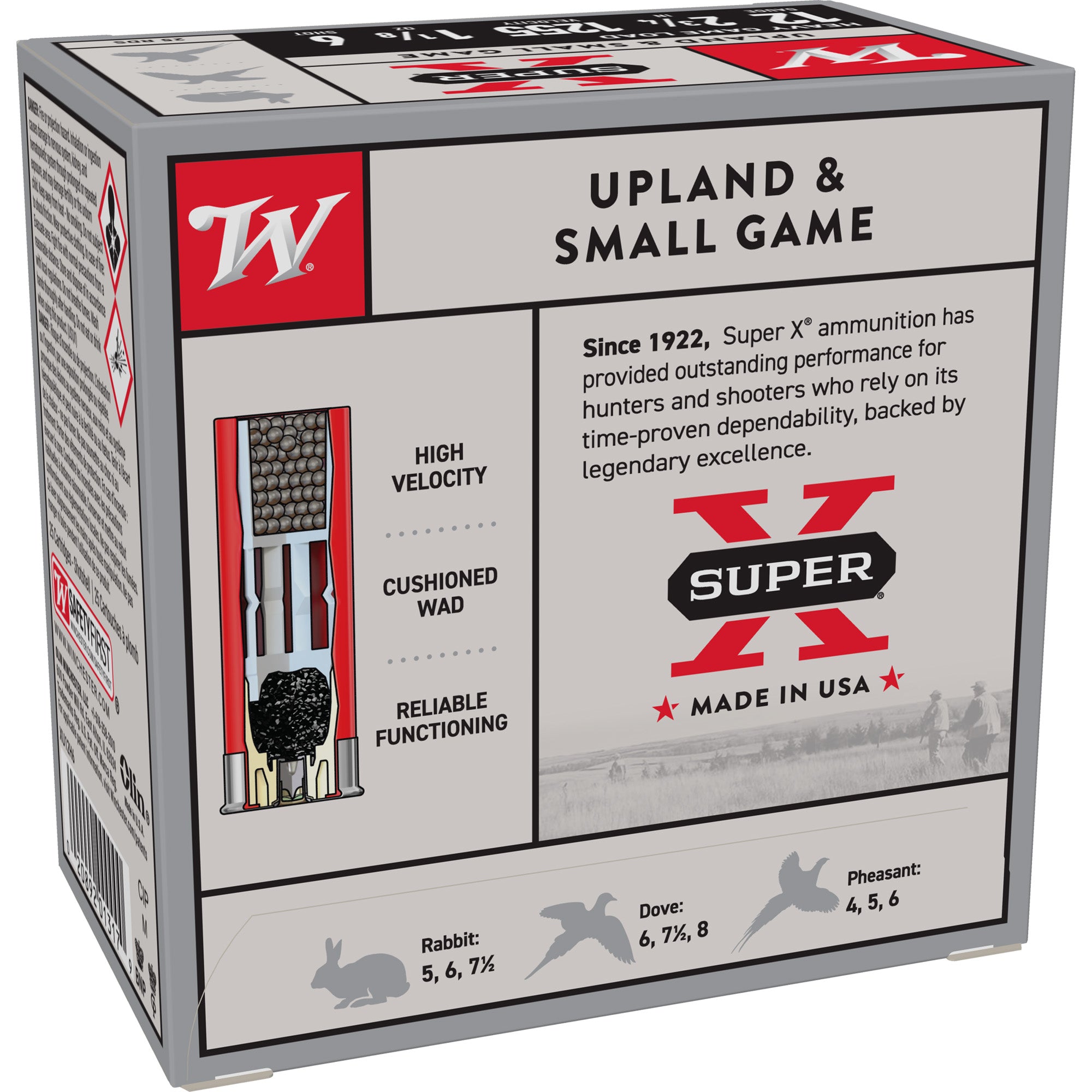 Winchester Ammunition Power Point 12 Gauge Shotshells, 1 1/8 oz #6, 25 Rounds per Box
