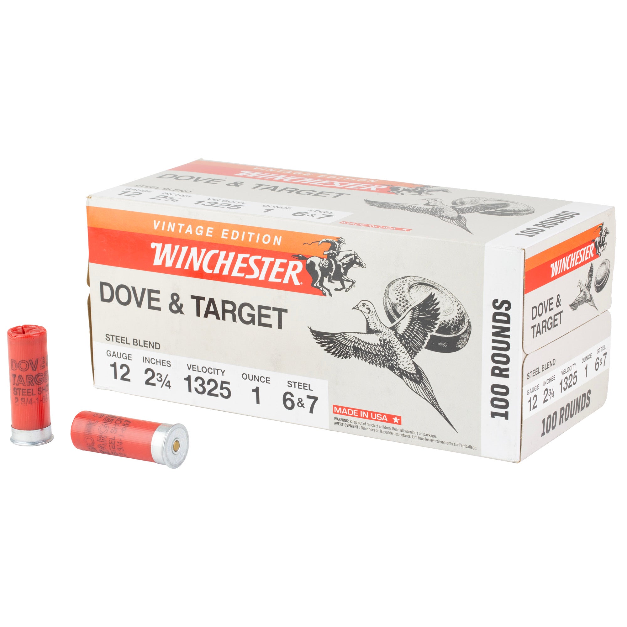 Winchester Ammunition Super-X Steel 12 Gauge 2.75 Inch #6 and #7 Shot - 1 oz, 100 Rounds per Box