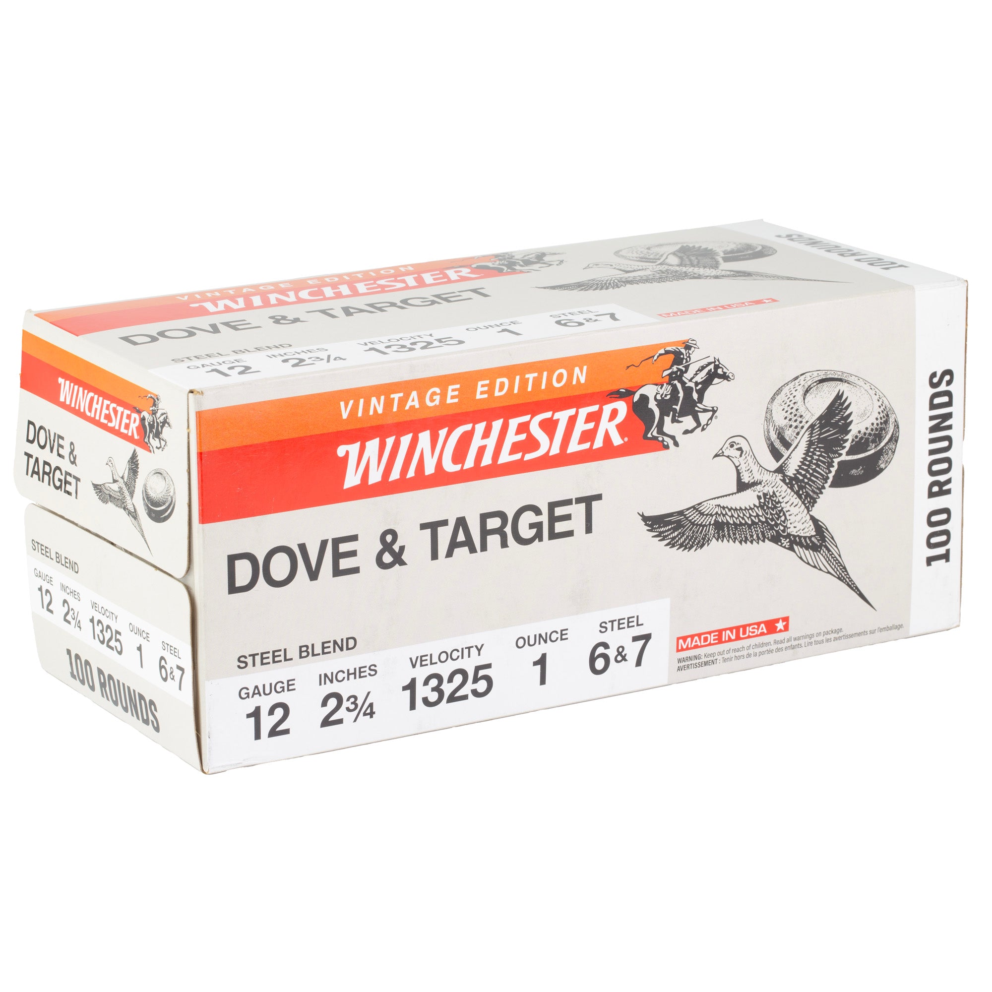 Winchester Ammunition Super-X Steel 12 Gauge 2.75 Inch #6 and #7 Shot - 1 oz, 100 Rounds per Box