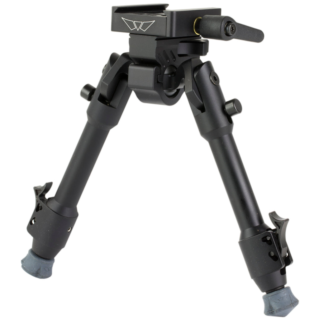 Warne Skyline Precision Bipod with Picatinny Rail Mount - Adjustable Height and Panning in Black