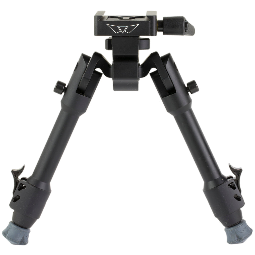 Warne Skyline Precision Bipod with Picatinny Rail Mount - Adjustable Height and Panning in Black