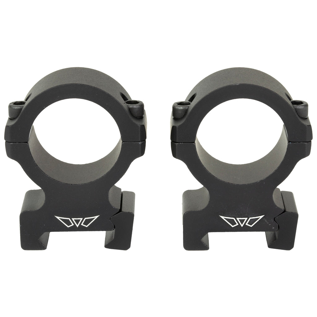 Warne Vapor 30mm High Horizontal Scope Rings - Black for Precision Mounting