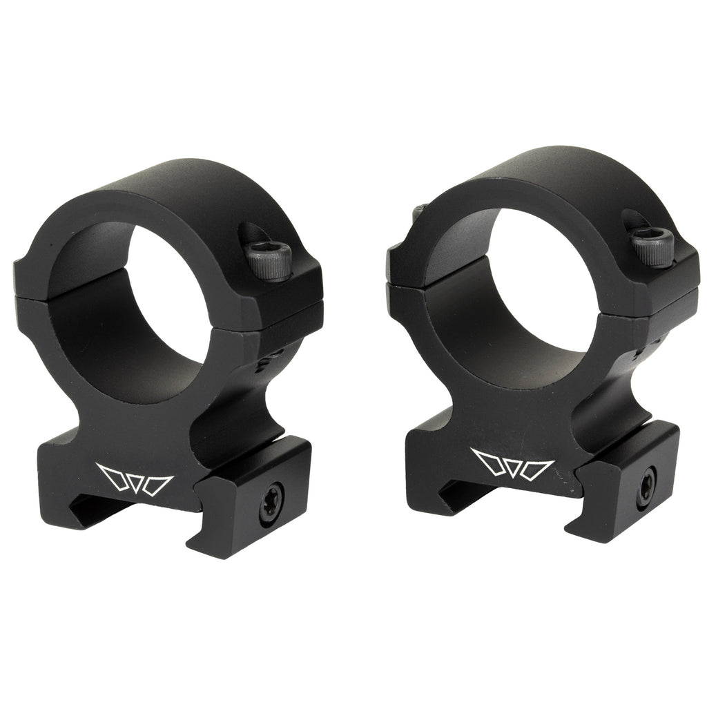 Warne Vapor 30mm High Horizontal Scope Rings - Black for Precision Mounting