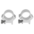 Weaver Quad Lock 1 High Silver Rifle Scope Rings - All Aircraft Aluminum with Dual Strap & Four Screws for Secure Mounting