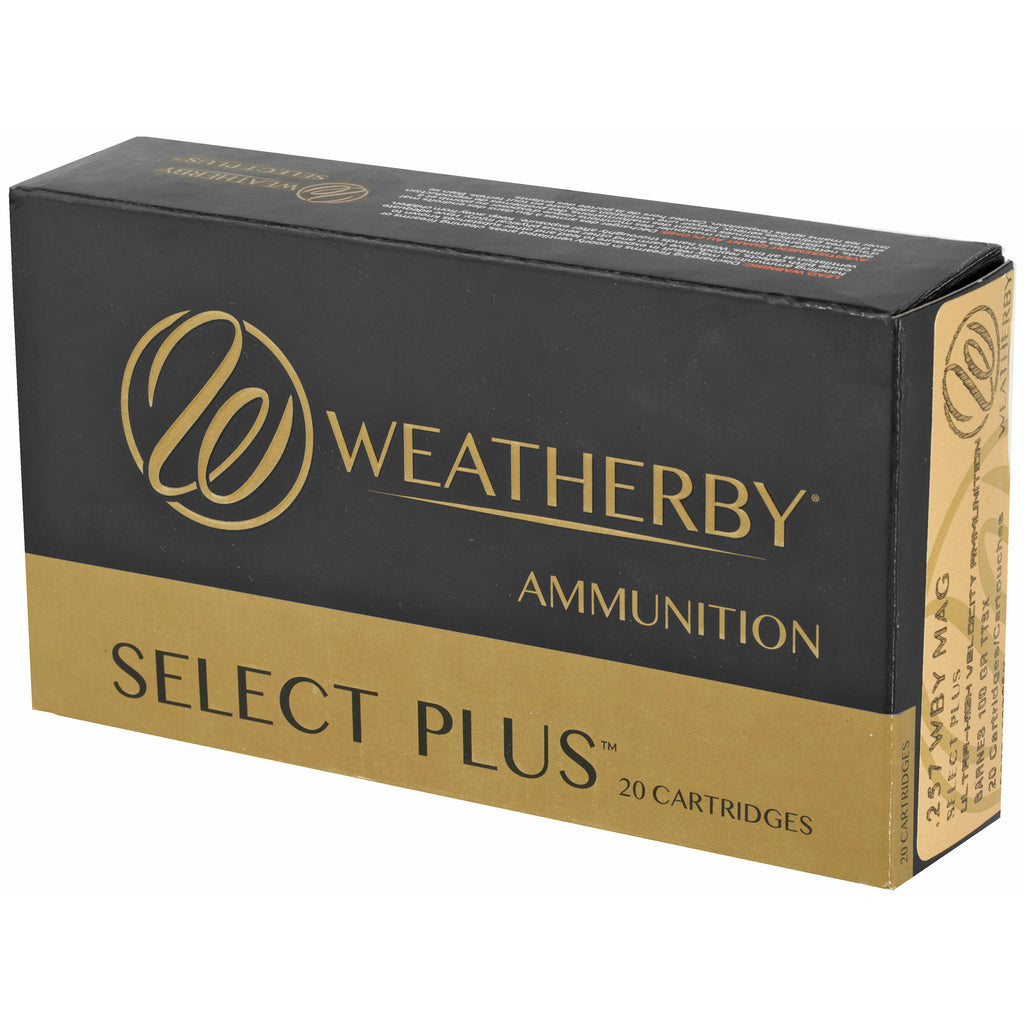 Weatherby Select Plus 257 Weatherby Magnum Tipped Triple Shock X Ammunition - 100 Grain, Box of 20