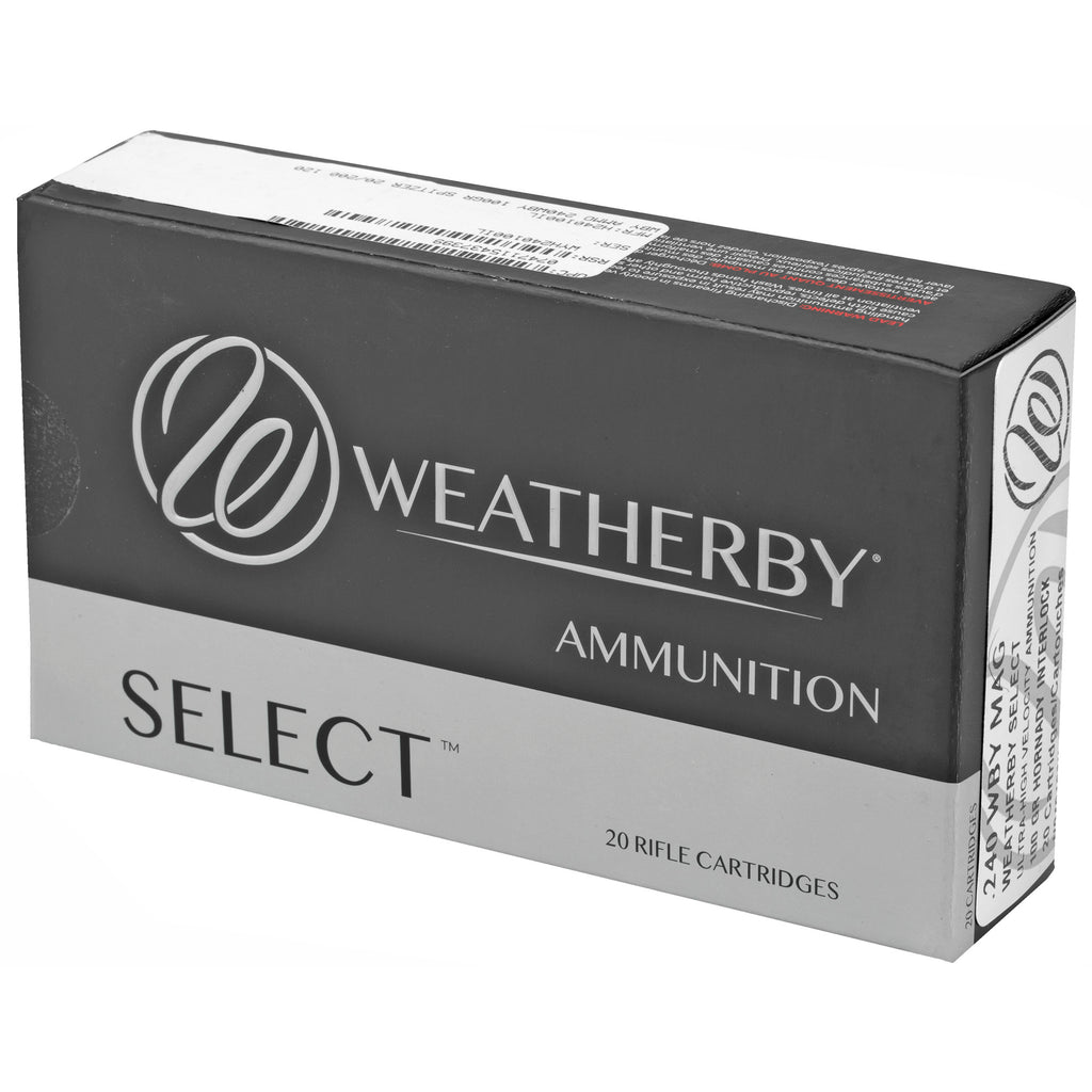 Weatherby 240 Weatherby Magnum 100-Grain InterLock Ammo (20 Rounds per Box, 200 per Case)