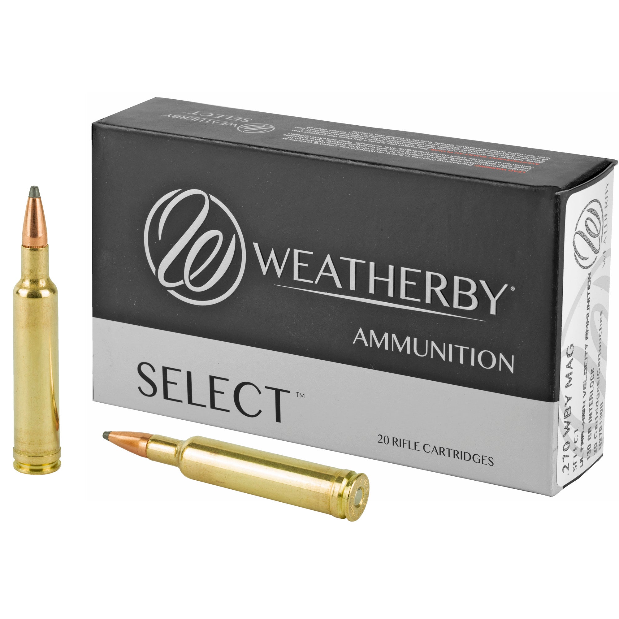 Weatherby 270 Weatherby Magnum 130 Grain InterLock Ammunition (20 Rounds per Box, 200 per Case)