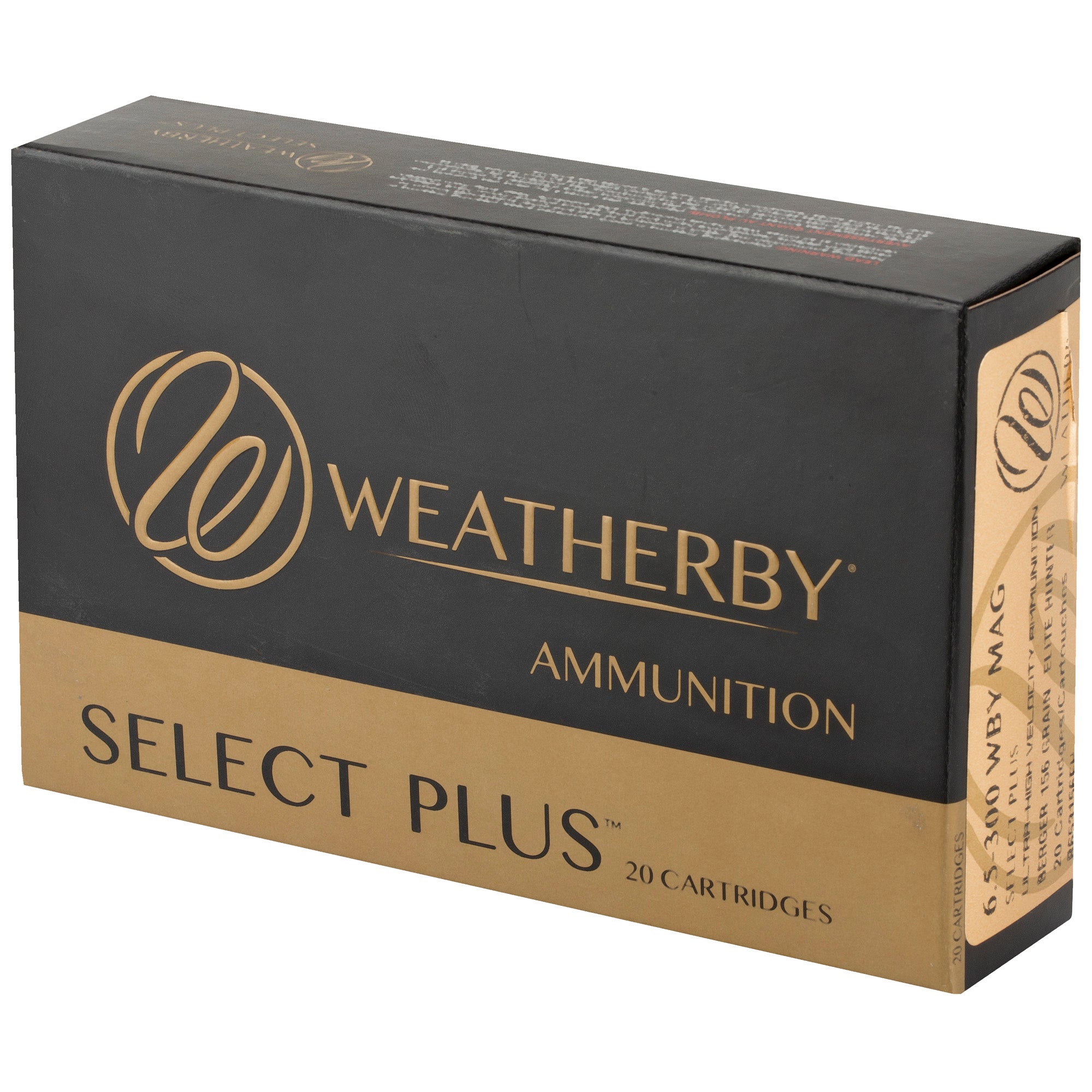 Weatherby Select Plus 6.5-300 Weatherby Magnum Elite Hunter Ammunition - 156 Grain, Box of 20