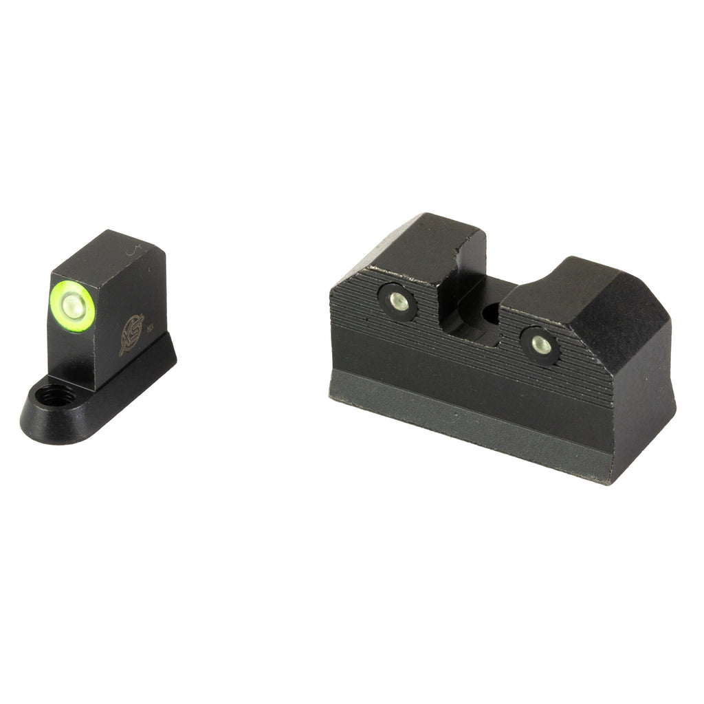 XS Sights R3D 2.0 Night Sights for CZ P10 – Green Tritium Front and Serrated Blacked-Out Rear