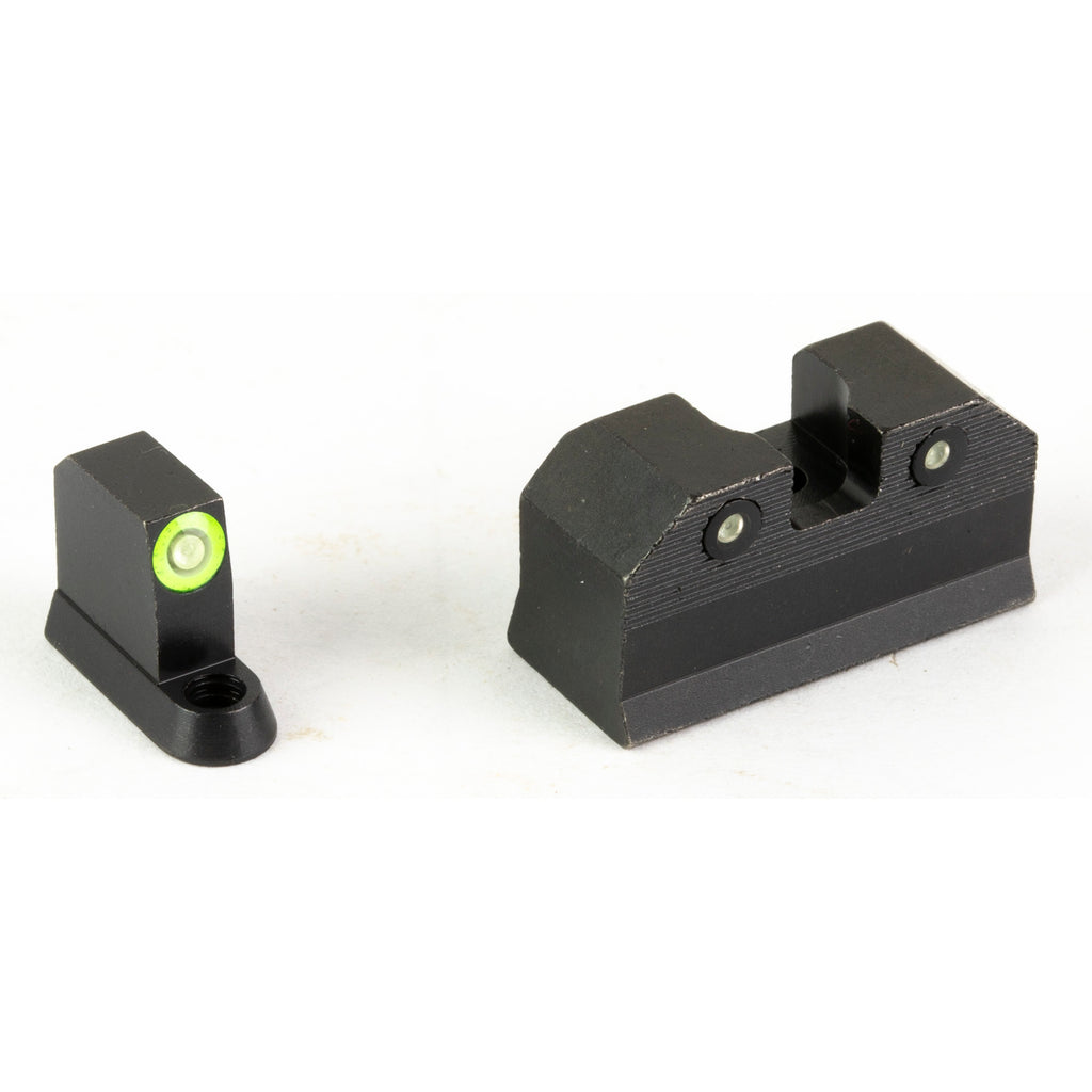 XS Sights R3D 2.0 Night Sights for CZ P10 – Green Tritium Front and Serrated Blacked-Out Rear