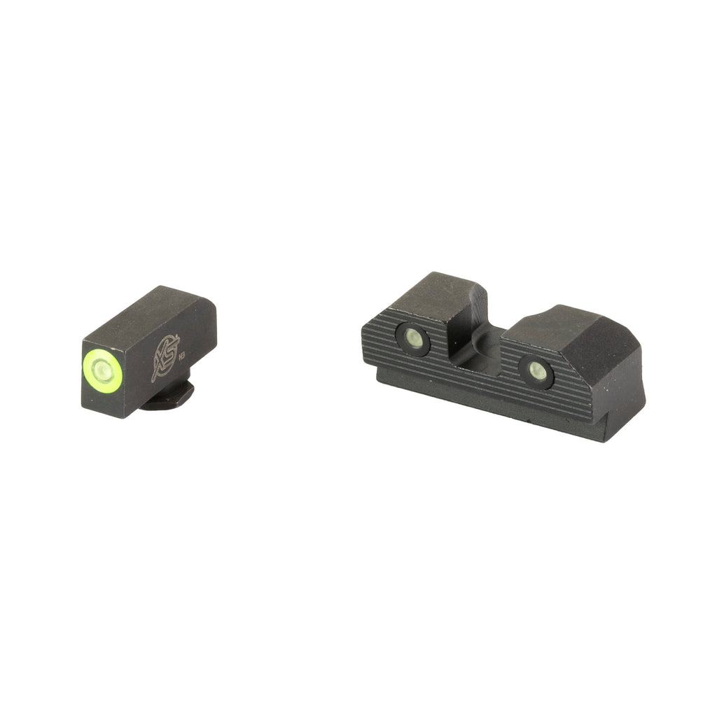 XS Sights R3D 2.0 Night Sights for Glock 19, Green - Bright Dual-Illuminated Tritium Front Sight with Serrated Blacked-Out Rear