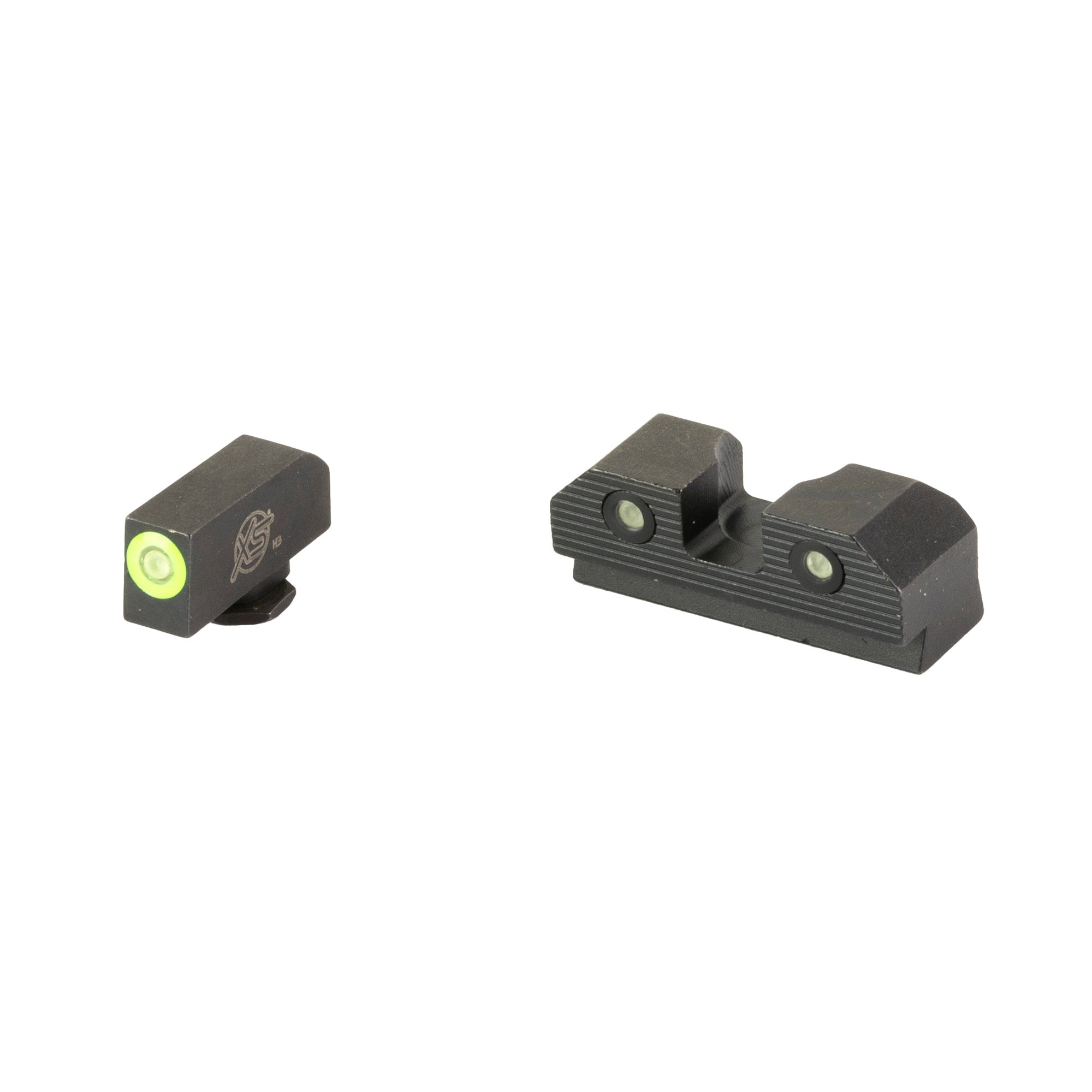 XS Sights R3D 2.0 Night Sights for Glock 19, Green - Bright Dual-Illuminated Tritium Front Sight with Serrated Blacked-Out Rear