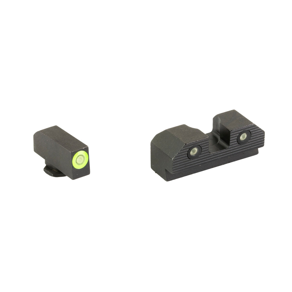XS Sights R3D 2.0 Night Sights for Glock 19, Green - Bright Dual-Illuminated Tritium Front Sight with Serrated Blacked-Out Rear