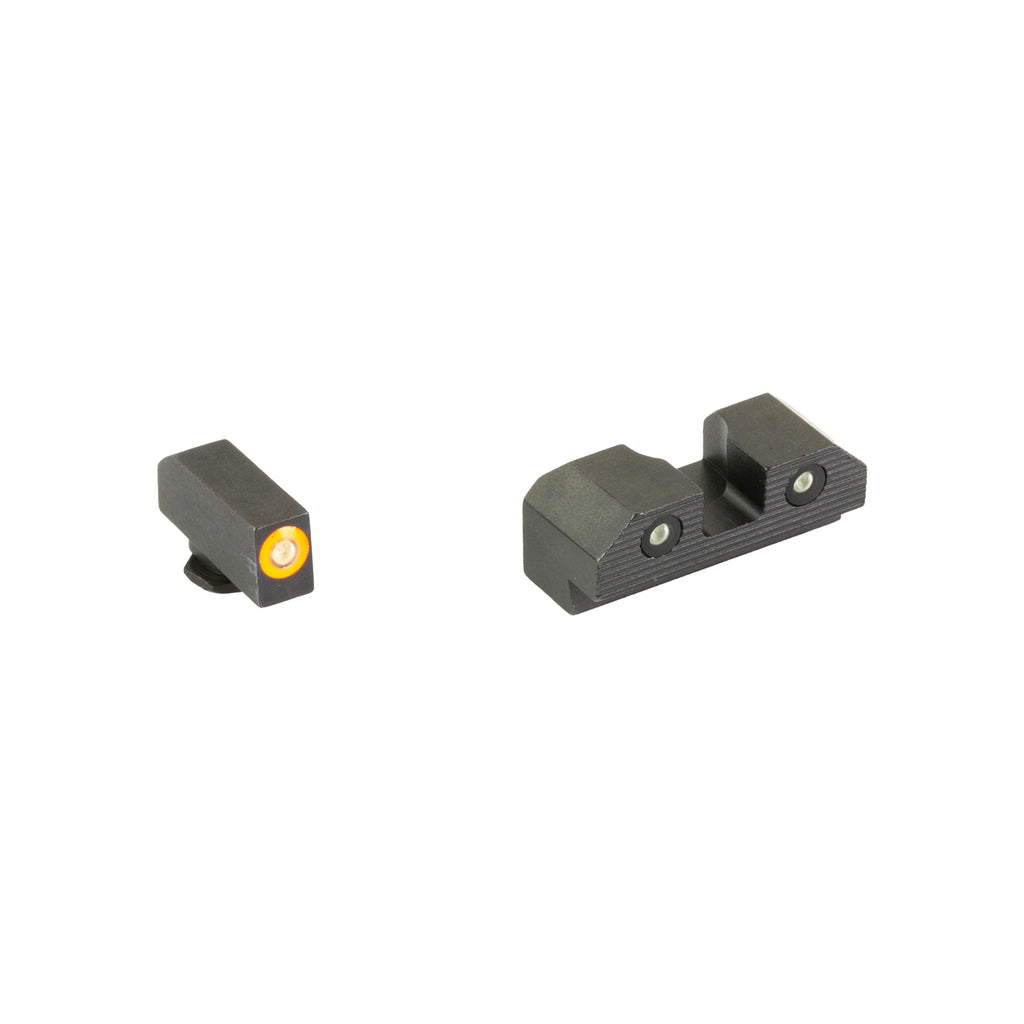 XS Sights R3D 2.0 Night Sights for Glock 19 – Bright Orange Front and Serrated Blacked-Out Rear