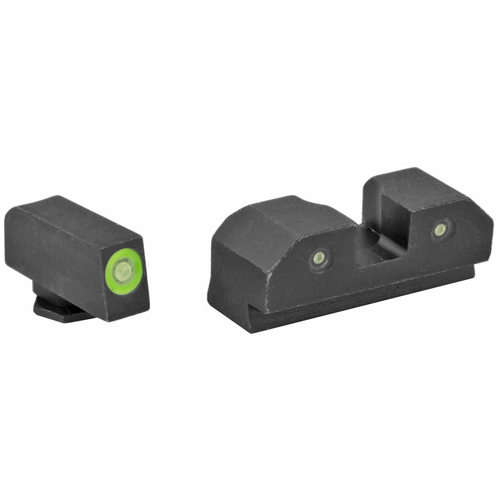 XS Sights R3D Green Tritium Front and Black Rear Night Sights for Glock Small Frame Pistols