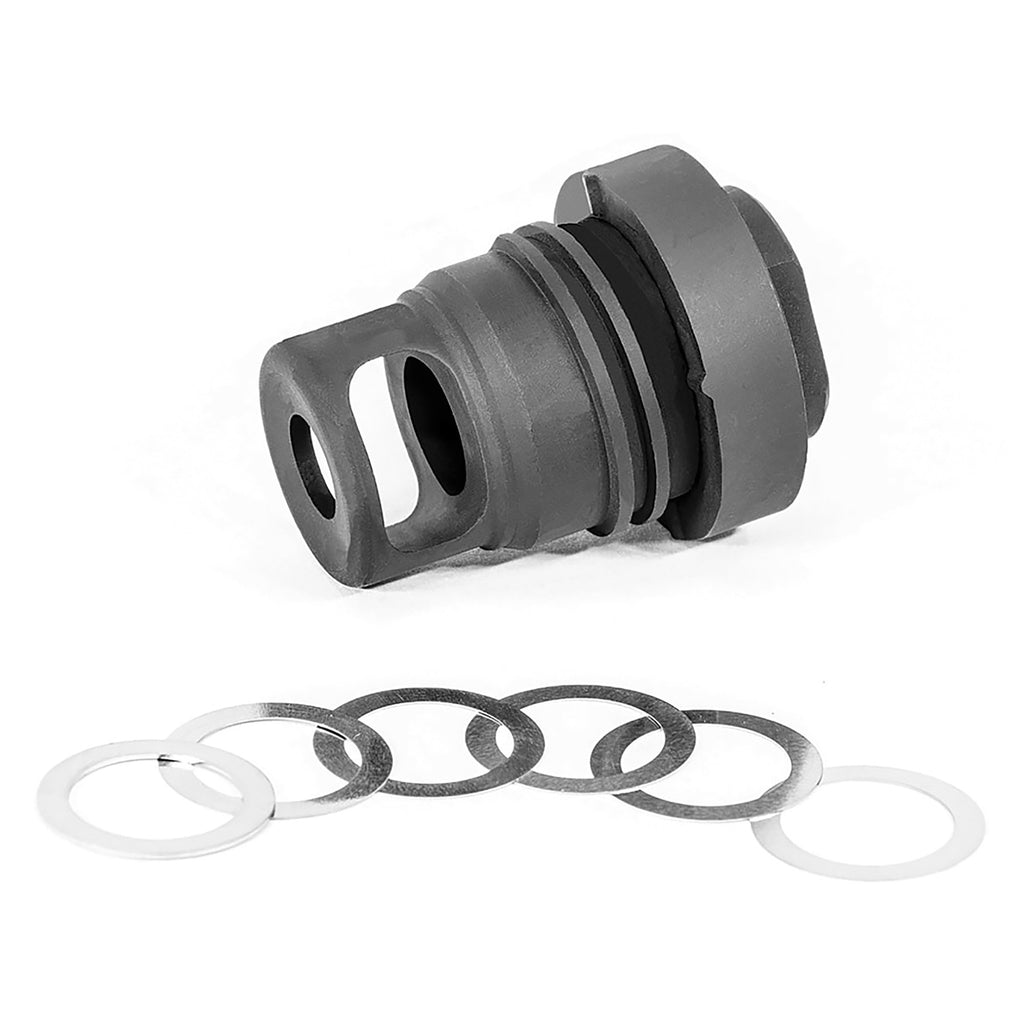 Yankee Hill Machine Co Mini QD Muzzle Brake 9mm, 1/2-28 Thread – Compact Recoil Reduction for Firearms