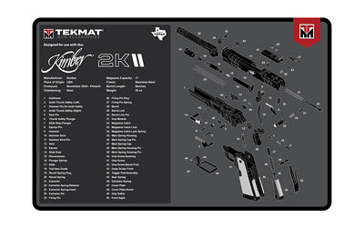 TekMat Kimber 2K11 Cleaning Mat - Large 17-inch Oil & Water Resistant Work Surface
