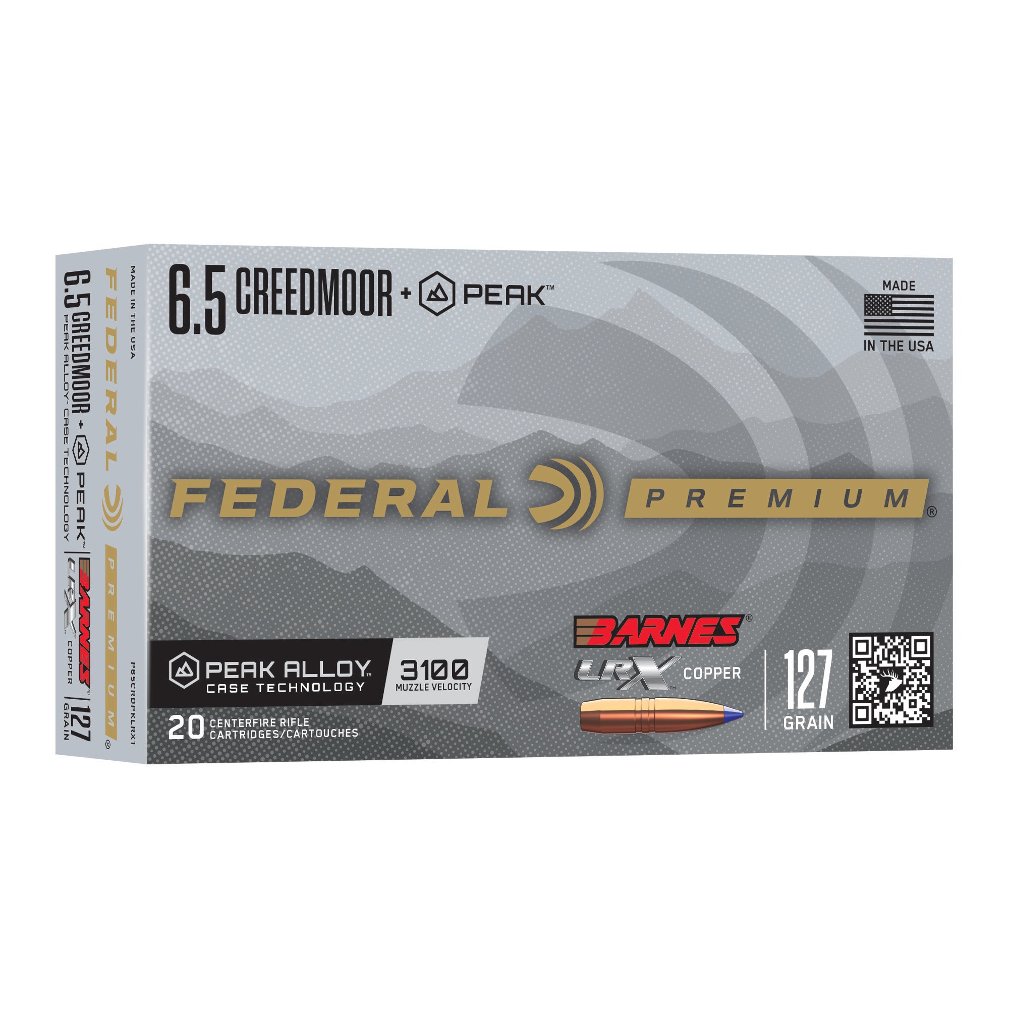 Federal Barnes LRX Peak 6.5 Creedmoor 127 Grain Ammunition - Box of 20