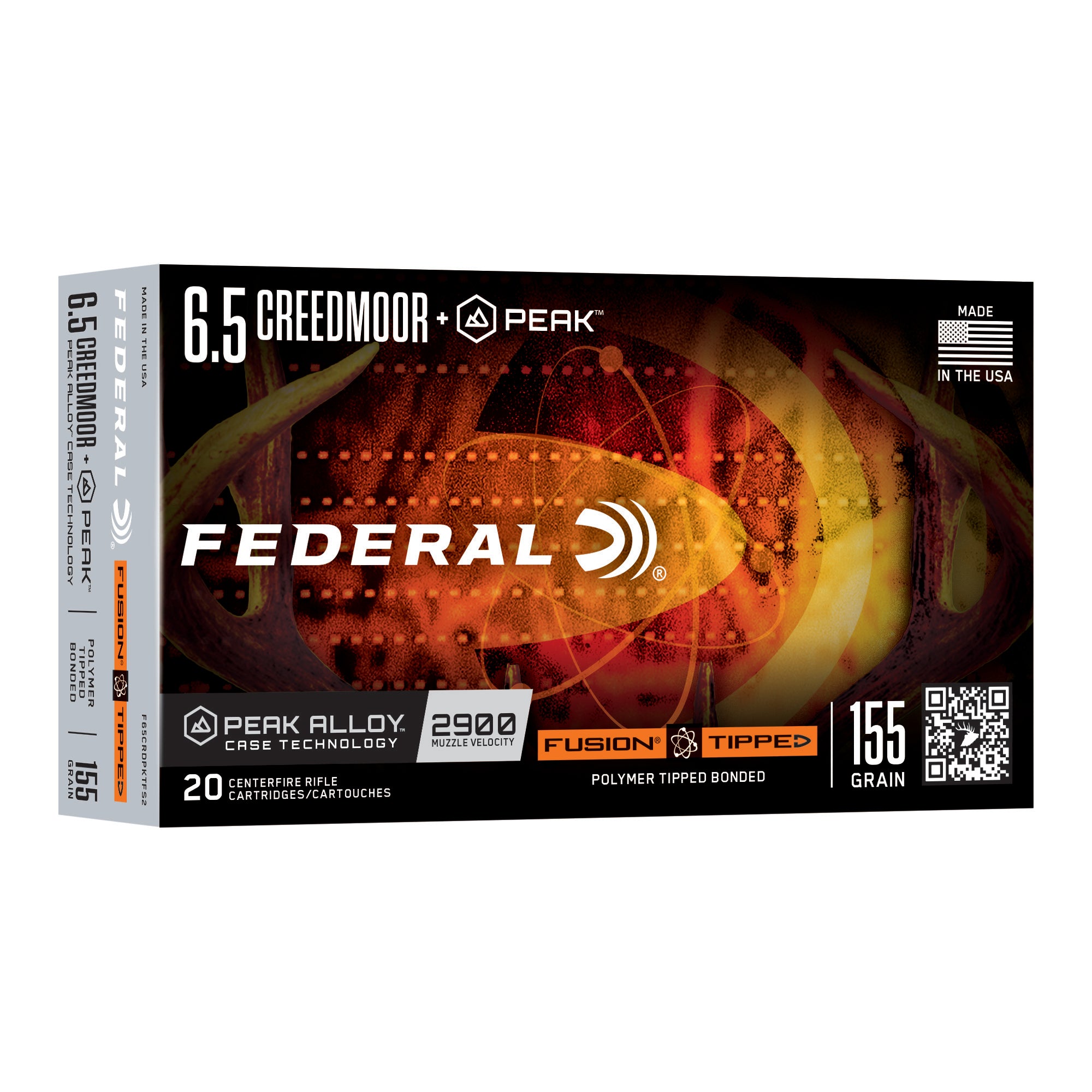 Federal Fusion Tipped 6.5 Creedmoor Ammunition – 155 Grain, 20 Rounds
