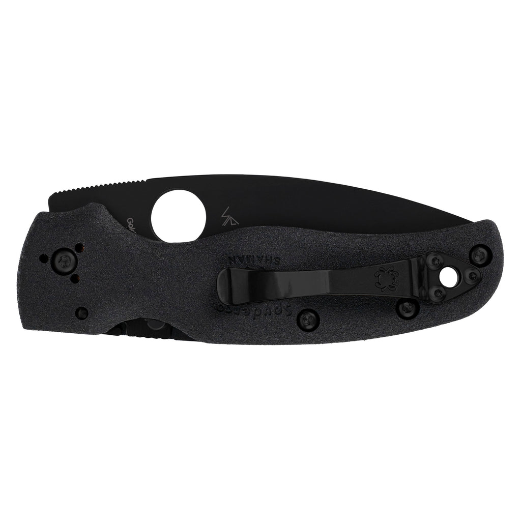 SPYDERCO SHAMAN LW 3.58 BLK PLAIN