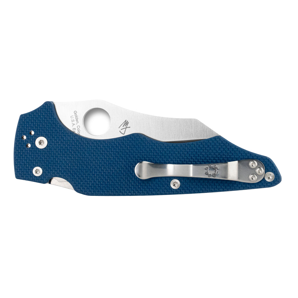 Spyderco YoJumbo Folding Knife with CPM SPY27 Steel and Blue G-10 Handle