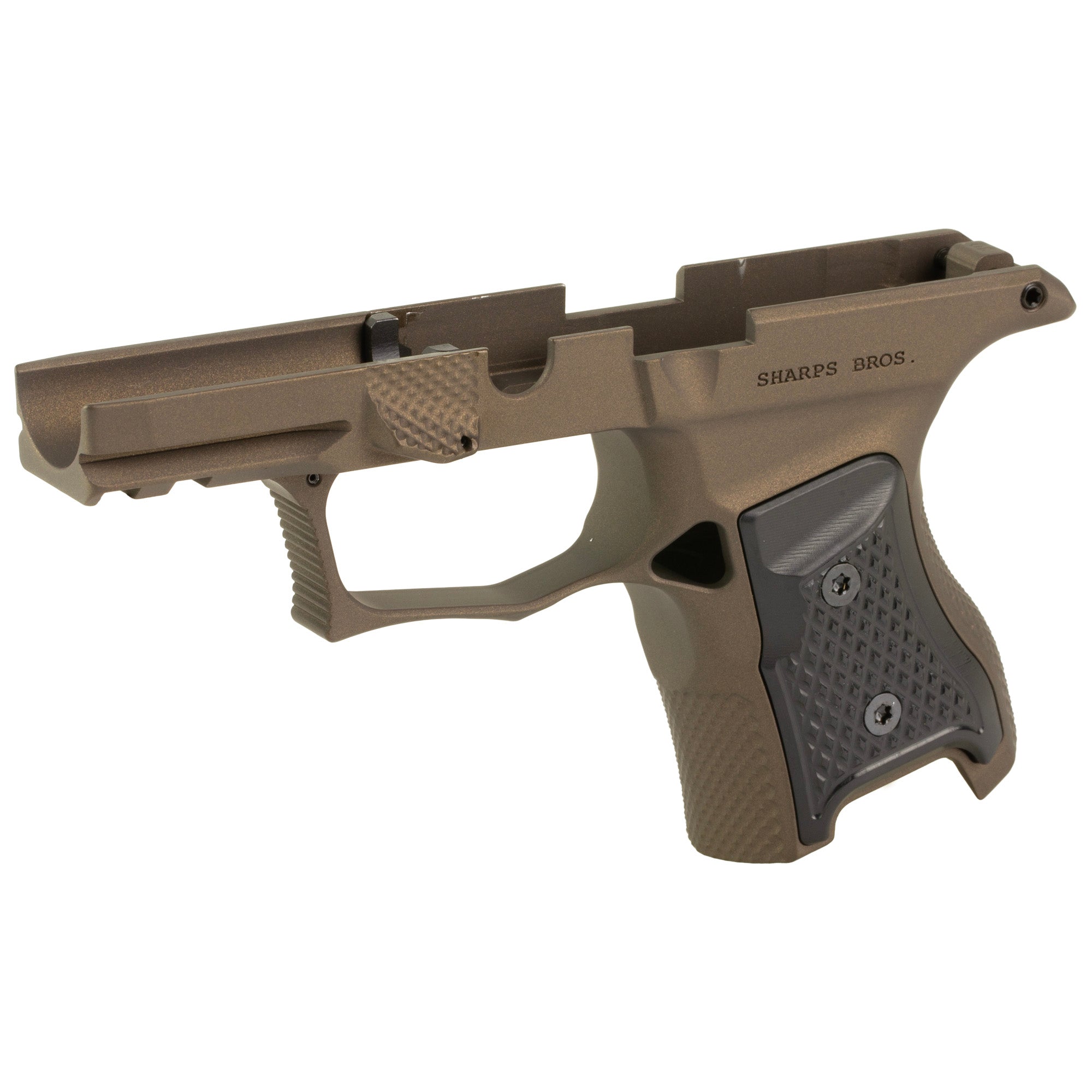 Sharps Bros. Gen 3 P365 Grip Module with Bronze Grip Panels – Black Anodized Aluminum