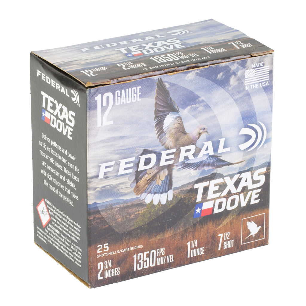 FED TX DOVE 12GA 2.75 1 1/4OZ #7.5