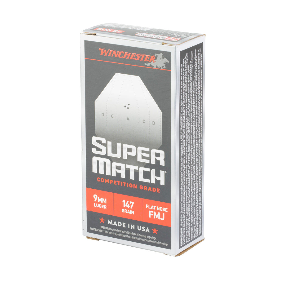 WIN SUPER MATCH 9MM 147GR FN 50/500