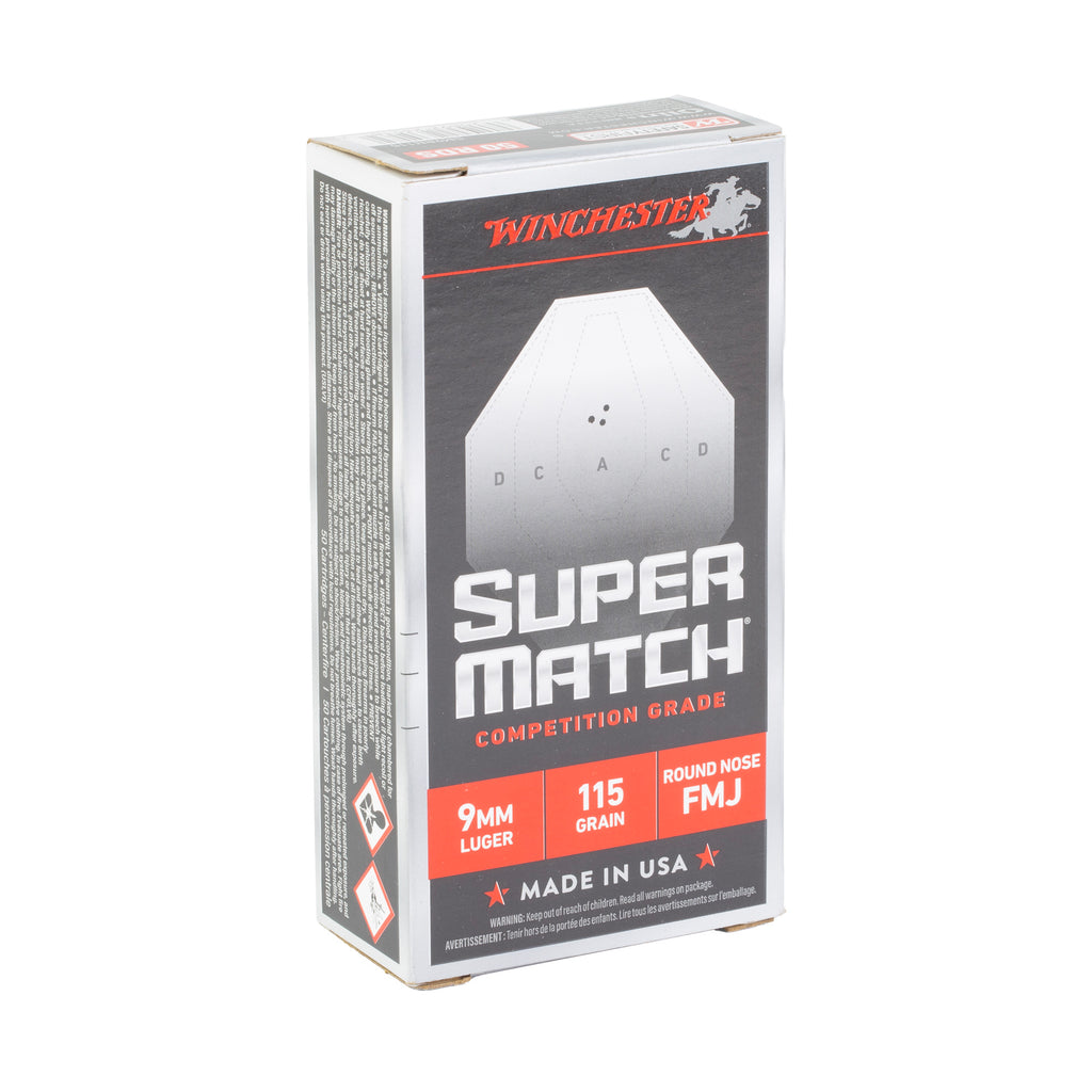 WIN SUPER MATCH 9MM 115GR RN 50/500