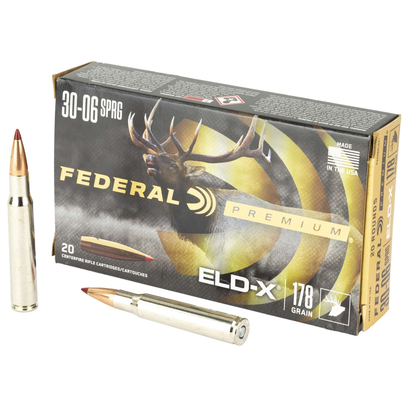 Federal 30-06 Springfield ELD-X 178 Grain Polymer Tip Bullet - 20 Rounds per Box, 10 Boxes per Case