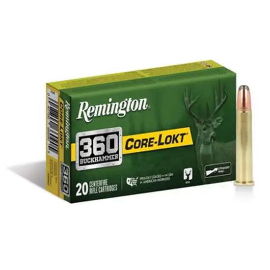 Remington Ammunition R360BH4 360 Buckhammer 180-Grain Soft Point Hunting Ammo, 20 Rounds per Box