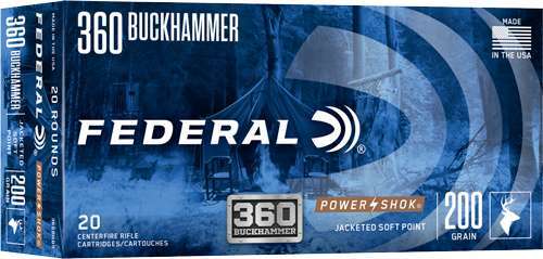 Federal 360 Buckhammer Power-Shok 200 Grain Soft Point Ammunition – 20 Rounds per Box