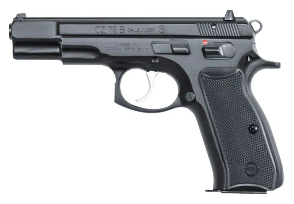 CZ 75B 9mm Pistol with Fixed Sights and Two Magazines - Black Finish