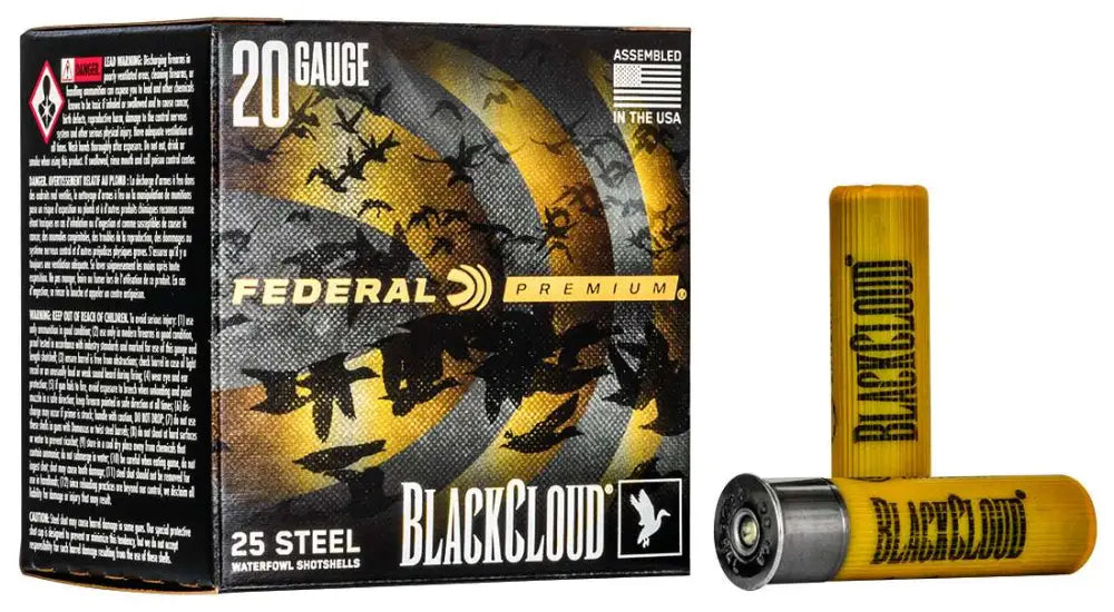 Federal Black Cloud FS 20 Gauge 3-Inch 1 oz Steel Shot Waterfowl Hunting Shells - 25 Rounds per Box