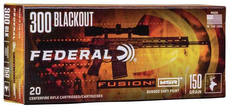 Federal 300 Blackout 150-Grain Fusion MSR Ammo - 20 Rounds per Box, 10 Boxes per Case